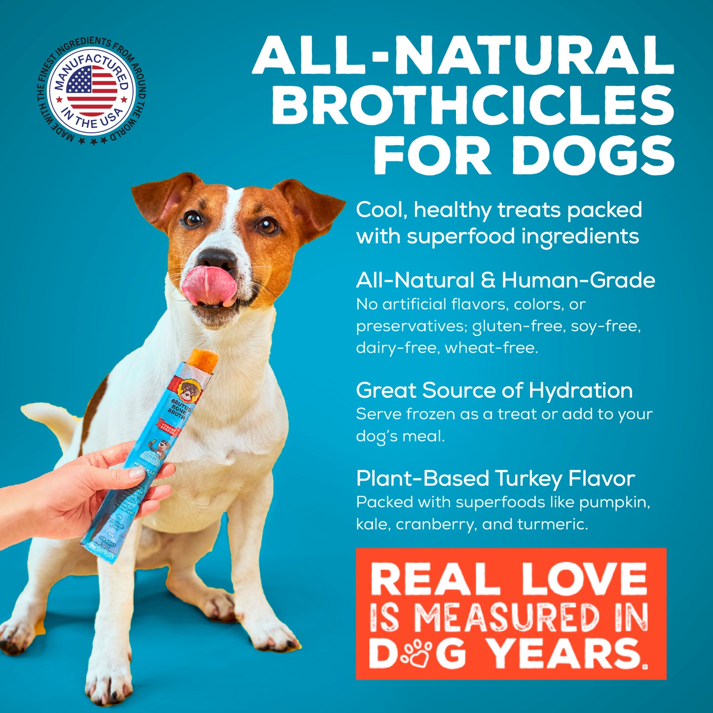 Benefits of All-Natural Brothcicles for Dogs - All-Natural & Human-Grade; Great Source of Hydration; Plant-Based Turkey Flavor