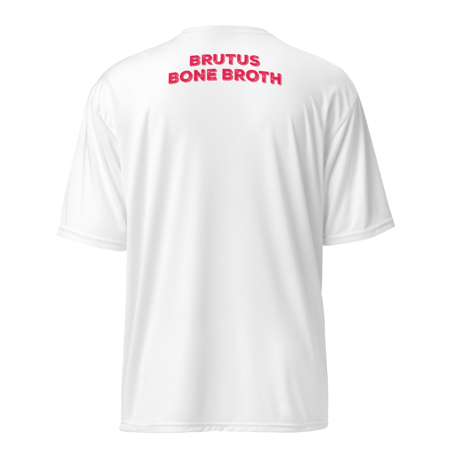 Back of White Tee with "BRUTUS BONE BROTH" at the top