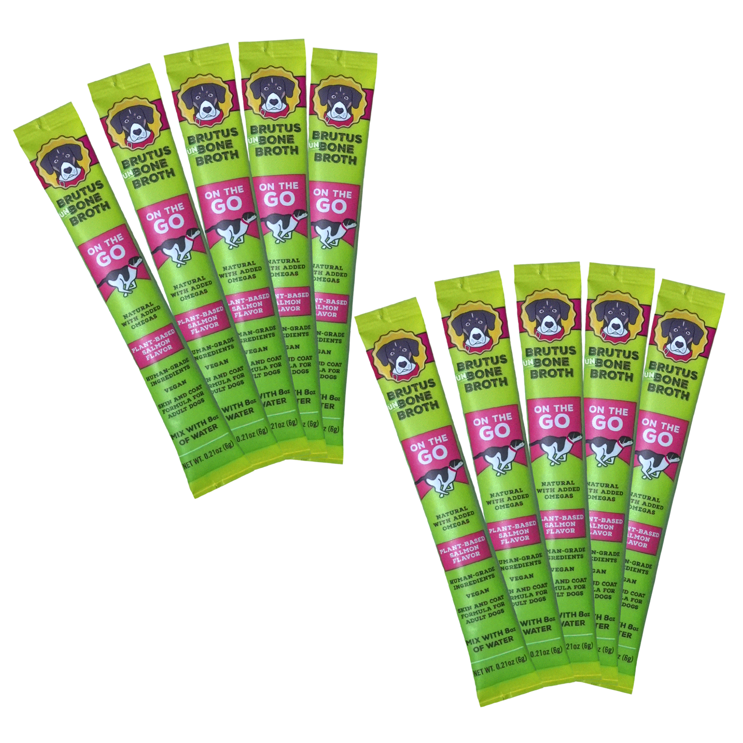 10 sticks of Vegetable Salmon-Flavored Brutus Un-Bone Broth