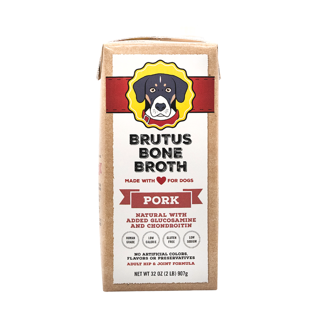 Brutus Bone Broth for Dogs Pork Dog Food Topper Dog Food