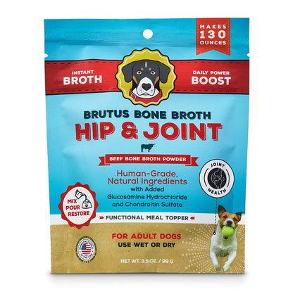 Brutus Bone Broth Hip & Joint Beef Bone Broth Powder - Front of Bag