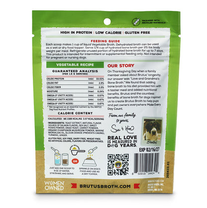 Brutus Bone Broth Skin & Coat Vegetable Powder - Back of Bag