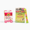 Front view of Brutus Goat Milk carton and Brutus Bone Broth Skin & Coat salmon-flavor box with one stick on white background