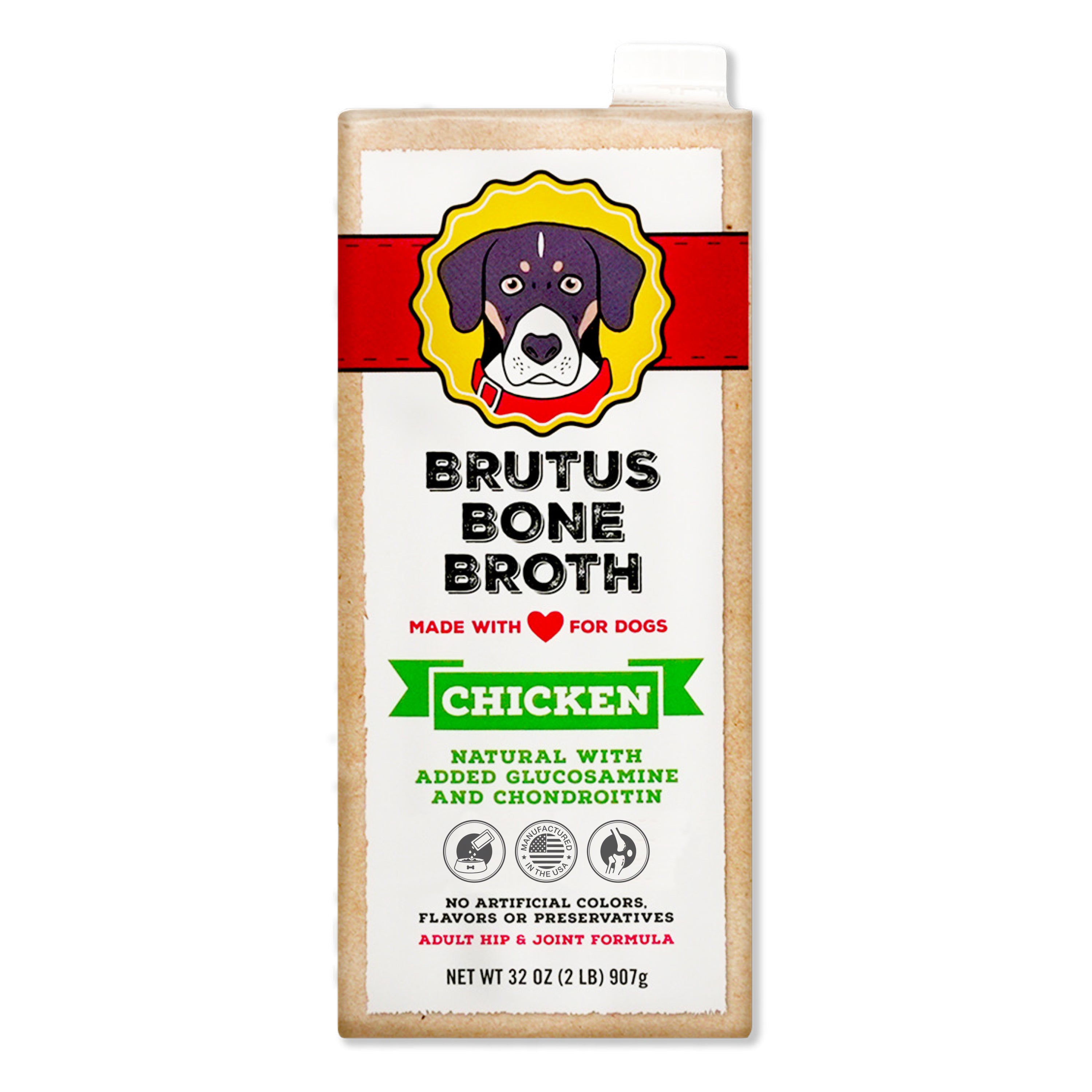 Brutus Bone Broth for Dogs – Chicken Dog Food Topper Gravy