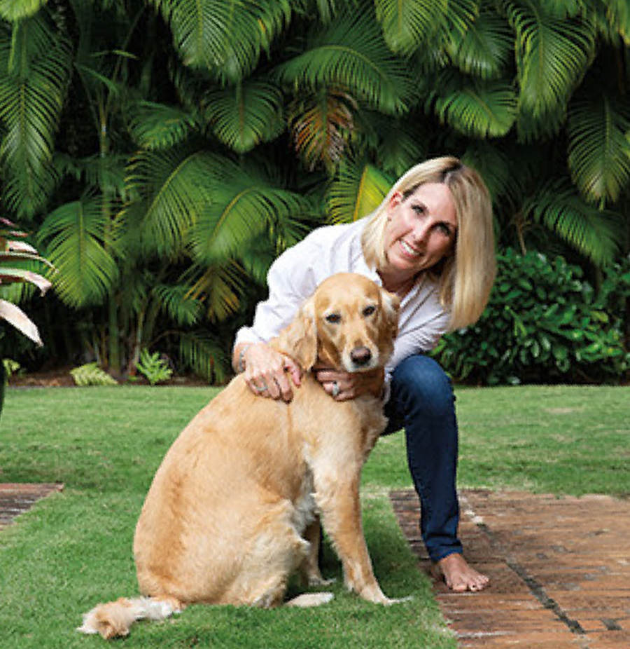 Co-founder Kim Hehir with her dog Shumba